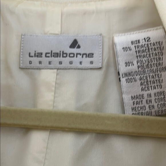 Liz Claiborne Ivory Short Sleeve Dress Fully Lined sz 12 - Picture 2 of 4